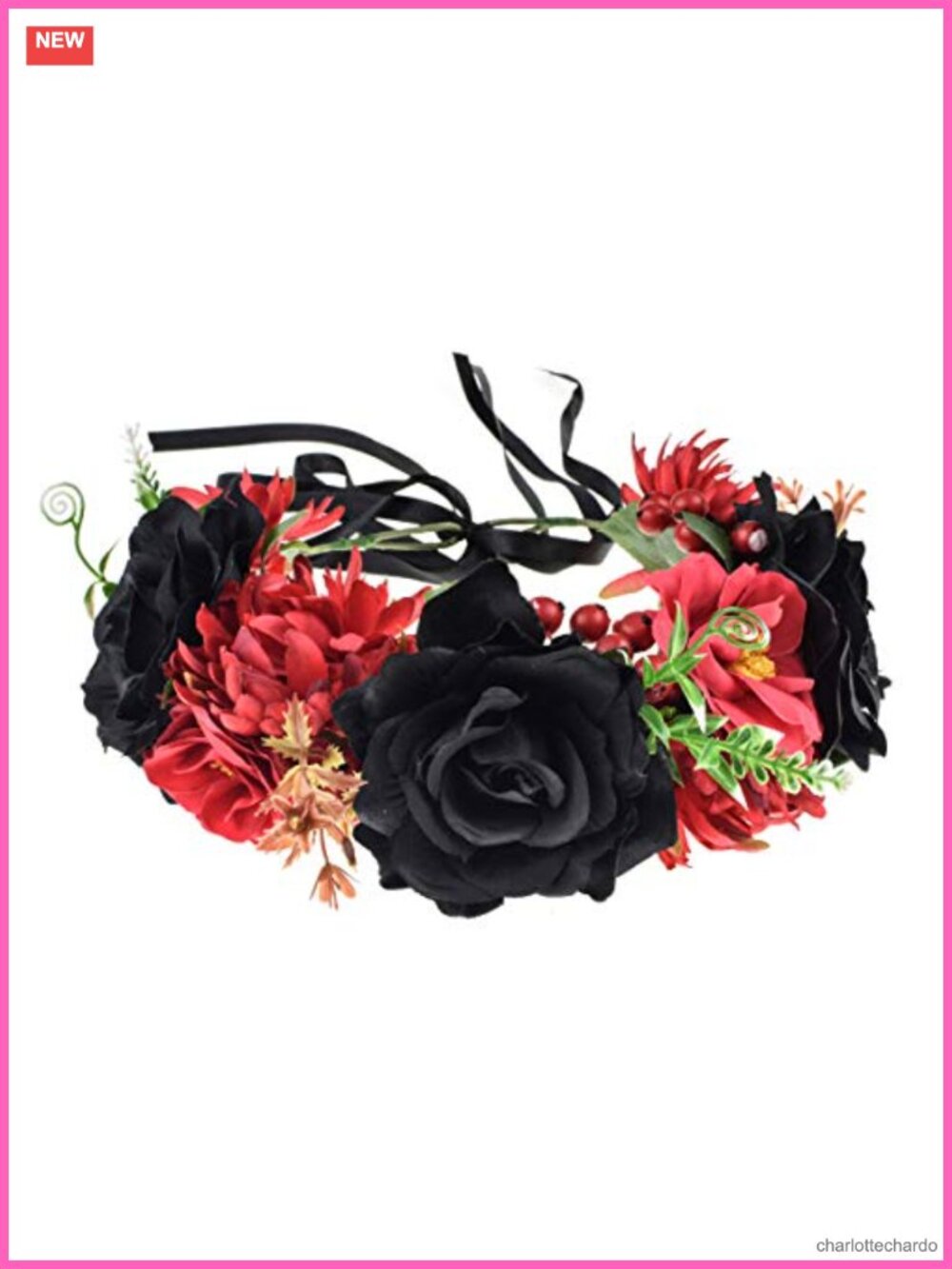 Handmade Day of the Dead Flower Crown Headband for Halloween Cosplay Party
